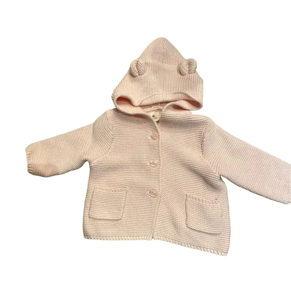 Baby Gap Pink Milkshake Teddy Bear Sweater in Cotton a size infant 3-6 Months